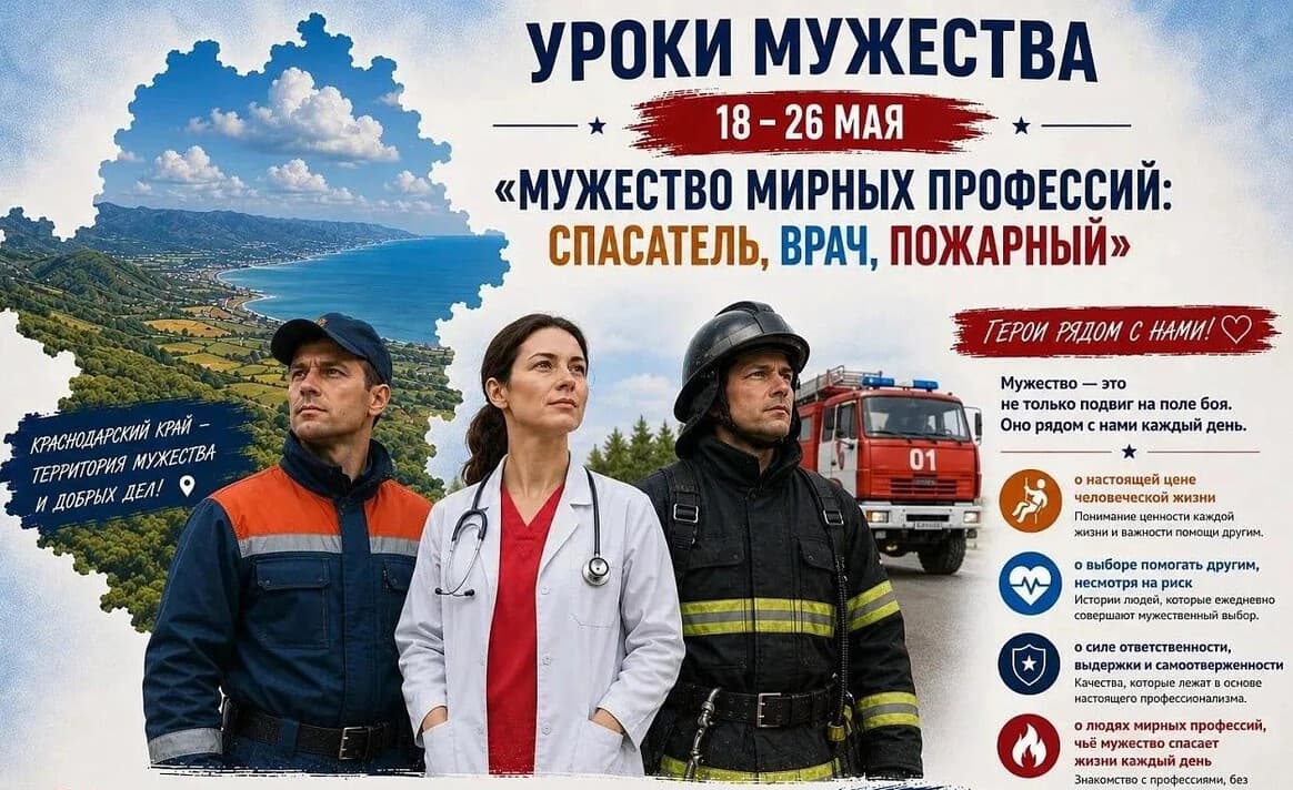 Кубанским школьникам расскажут о мужестве мирных профессий – спасателя, врача и пожарного